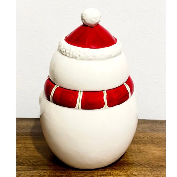 NWT: Godinger - Snowman Figural Ceramic Cookie Jar - Picture 3 of 5